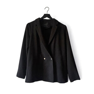 Elodie Black Double-Breasted Blazer Jacket | Women’s Size Small
